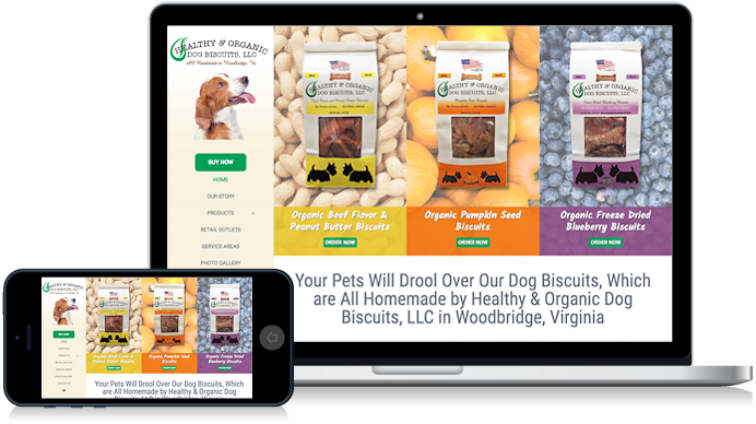 Healthy Organic Dog Biscuits, LLC website design