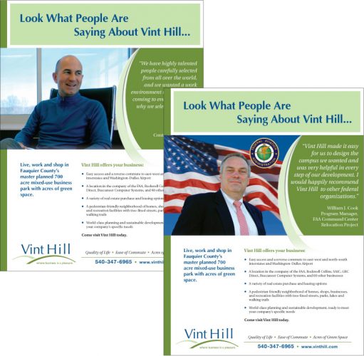 Ad series for Vint Hill Economic Development Authority in Virginia