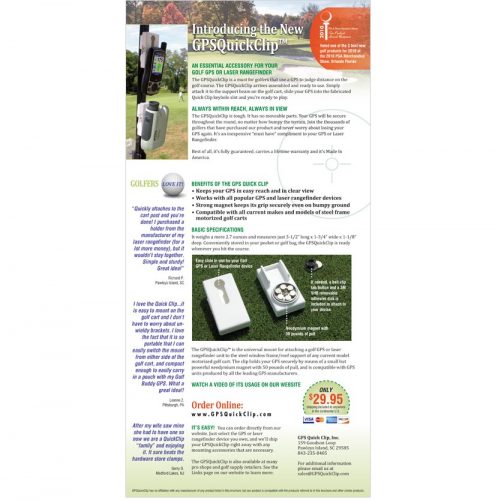 GPS Quick Clip in SC product brochure inside