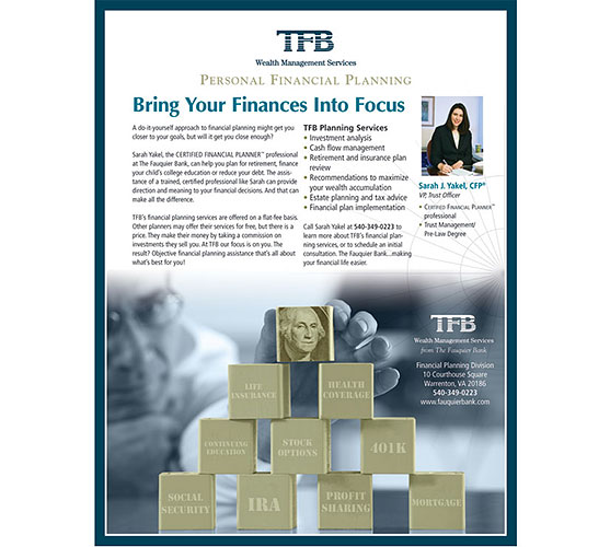 TFB Wealth Management Services in VA ad for personal financial planning