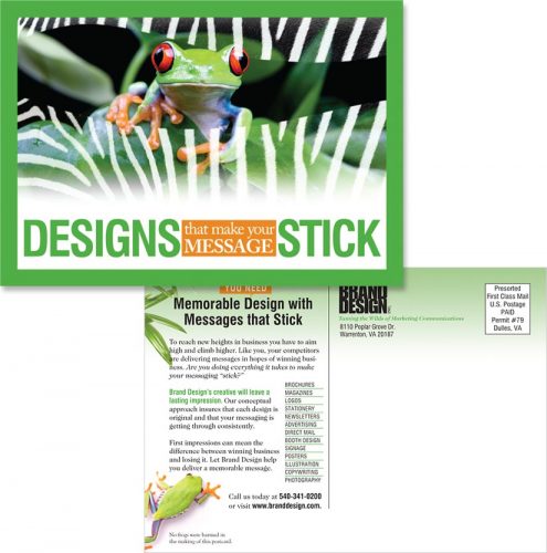 Brand Design, Inc. in Warrenton VA Graphic Design services postcard